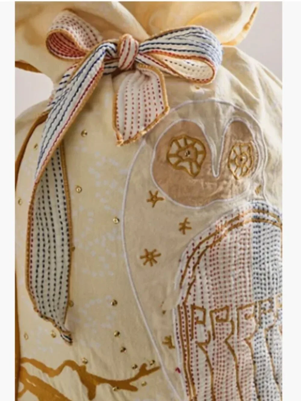 Free People The Perfect Present Gift‎ Sack Bohemian Beaded Embroidered Tie - NEW
